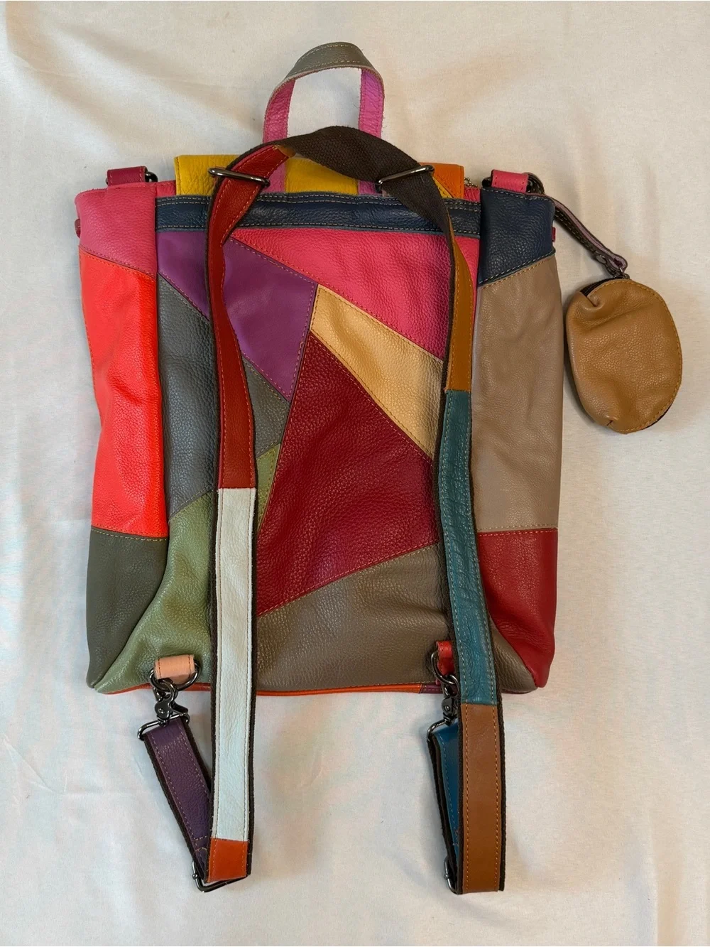 Vintage Amerileather Multicolor Leather Backpack - Picture 2 of 4